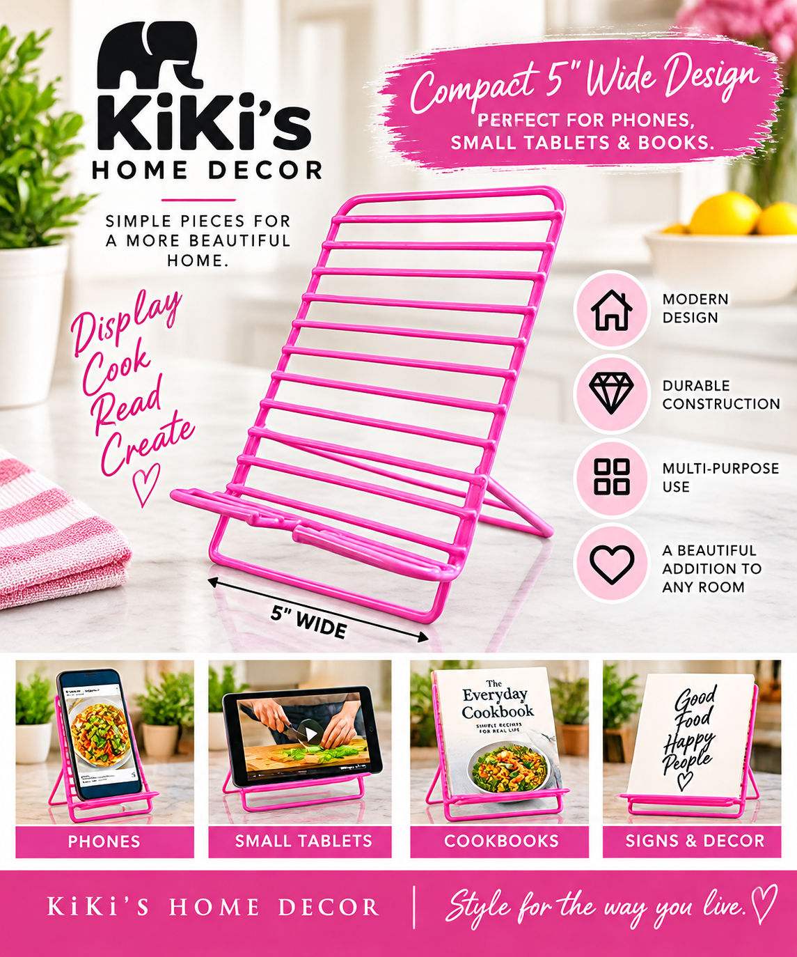 Kiki’s Home Decor Phone & Tablet Cradle