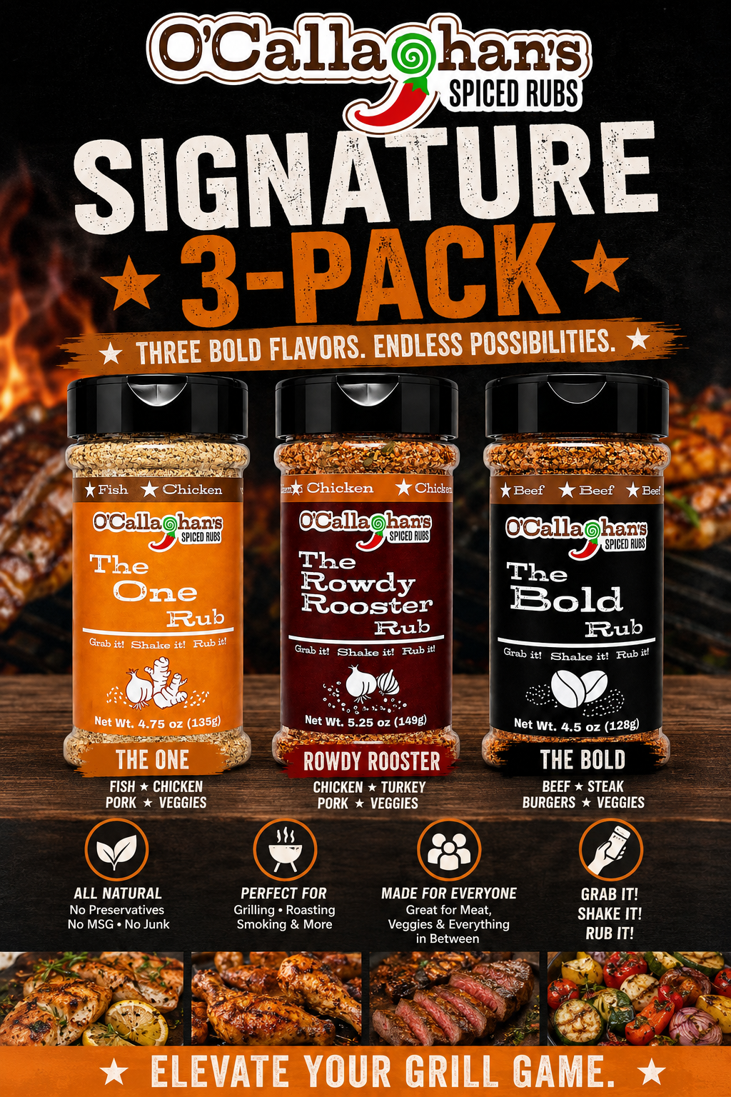 O’Callaghan’s Signature Rub Trio