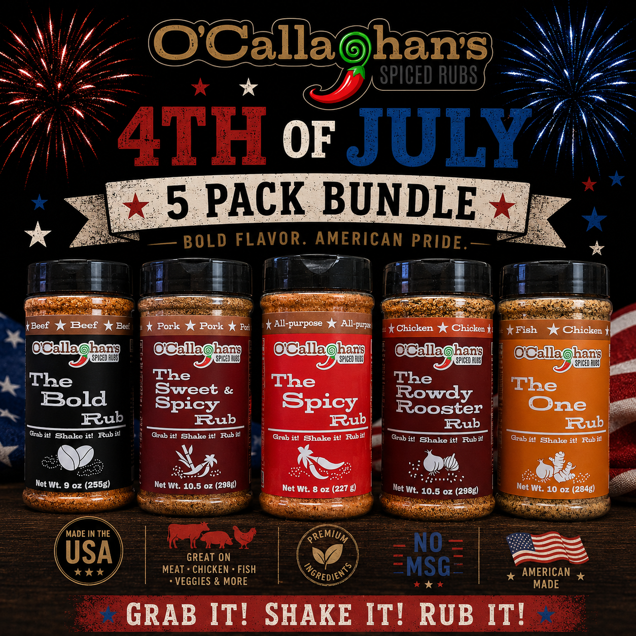 O'Callaghan's Spiced Rubs - 5 Pack Flavor Bundle